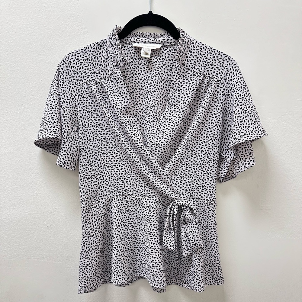 Monteau Cropped Crossover Blouse